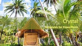  Presentation with philippine traditional - Presentation theme having traditional fishing village in palawan background and a gold colored foreground