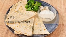  Presentation with dip - PPT theme featuring traditional-flatbread-with-dip background and a lemonade colored foreground