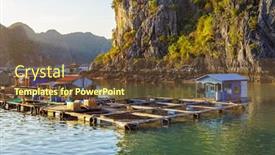  Presentation with asia traditional - Cool new PPT layouts with traditional-floating-village-and-rock backdrop and a tawny brown colored foreground