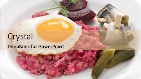  Presentation with beetroot - Slide deck featuring traditional food - homemade labskaus northern germany cuisine background and a lemonade colored foreground
