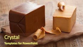  Presentation with cheese - PPT theme with traditional food - norwegian brunost cheese background and a  colored foreground