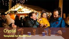  Presentation with christmas food - Audience pleasing presentation theme consisting of traditional food at christmas market backdrop and a tawny brown colored foreground