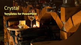  Presentation with cellar - PPT layouts with traditional-food-in-a-wine background and a wine colored foreground