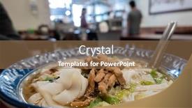  Presentation with flat - PPT layouts consisting of traditional-food-of-taiwanese-hakka background and a coral colored foreground