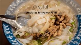  Presentation with noodles - Presentation theme consisting of traditional-food-of-taiwanese-hakka background and a coral colored foreground