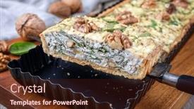  Presentation with walnut - Presentation theme enhanced with traditional-french-autumn-walnut-spinach background and a wine colored foreground