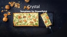  Presentation with walnut - PPT theme consisting of traditional-french-autumn-walnut-spinach background and a wine colored foreground