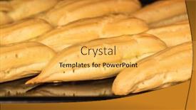  Presentation with baking - Slide set consisting of traditional french eclairs baking and growth in the oven background and a yellow colored foreground