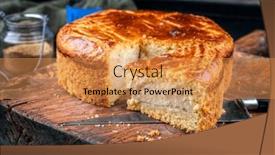  Presentation with vanilla - PPT theme with traditional-french-gateau-basque-cake background and a gold colored foreground