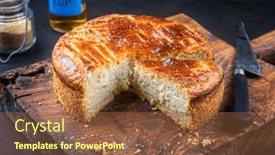  Presentation with vanilla - PPT layouts having traditional-french-gateau-basque-cake background and a tawny brown colored foreground
