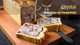  Presentation with traditional - Amazing presentation theme having traditional-french-pate-en-croute backdrop and a tawny brown colored foreground