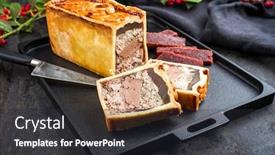  Presentation with liver - Slide set featuring traditional-french-pate-en-croute background and a dark gray colored foreground