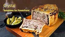  Presentation with cutting board - Presentation design consisting of traditional-french-pate-en-croute background and a tawny brown colored foreground
