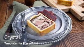  Presentation with liver - PPT layouts consisting of traditional-french-pate-en-croute background and a gray colored foreground
