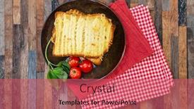  Presentation with sandwich - Slide deck with traditional-french-sandwich-croque-monsieur background and a coral colored foreground