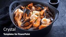  Presentation with king - PPT theme featuring traditional-french-seafood-bouillabaisse background and a wine colored foreground