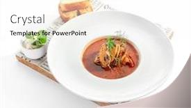  Presentation with provencal cuisine - Slides enhanced with traditional-french-soup-with-seafood background and a white colored foreground