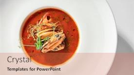  Presentation with provencal cuisine - Beautiful slides featuring traditional-french-soup-with-seafood backdrop and a red colored foreground
