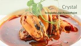  Presentation with provencal cuisine - PPT layouts consisting of traditional-french-soup-with-seafood background and a soft green colored foreground