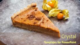  Presentation with orange fruit - Colorful slides enhanced with traditional-french-tarte-au-citron backdrop and a tawny brown colored foreground