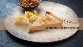  Presentation with orange fruit - Beautiful slide deck featuring traditional-french-tarte-au-citron backdrop and a coral colored foreground