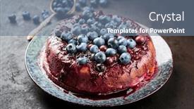  Presentation with blueberries - Presentation theme having traditional-french-tarte-aux-myrtilles background and a seafoam green colored foreground