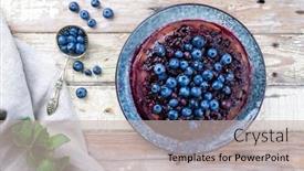  Presentation with blueberries - PPT layouts consisting of traditional-french-tarte-aux-myrtilles background and a soft green colored foreground