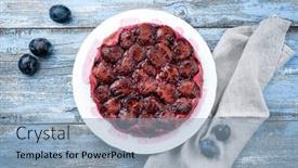  Presentation with vanilla - Presentation theme consisting of traditional-french-tarte-aux-prunes background and a light blue colored foreground