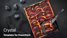  Presentation with vanilla - PPT theme having traditional-french-tarte-aux-prunes background and a dark gray colored foreground