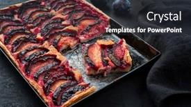  Presentation with vanilla - Slide deck having traditional-french-tarte-aux-prunes background and a dark gray colored foreground