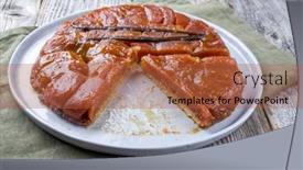  Presentation with vanilla - Slide deck having traditional-french-tarte-tatin-sliced background and a red colored foreground