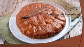  Presentation with vanilla - Presentation theme consisting of traditional-french-tarte-tatin background and a coral colored foreground
