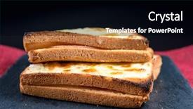  Presentation with free traditional - Colorful theme enhanced with traditional french toasted sandwich croque backdrop and a black colored foreground
