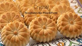 Presentation with cardamom - Theme having traditional-fresh-baked-maamoul-cookies background and a gold colored foreground