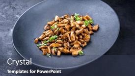  Presentation with trumpet - PPT layouts consisting of traditional-fresh-fried-baby-king background and a ocean colored foreground