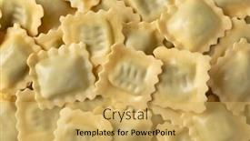  Presentation with italian - Presentation design enhanced with traditional-fresh-italian-raviolini-stuffed background and a yellow colored foreground