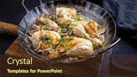  Presentation with frying - PPT theme with traditional-fried-chicken-wings background and a tawny brown colored foreground