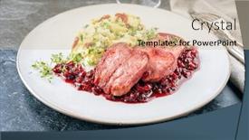  Presentation with veal - Presentation theme having traditional-fried-cured-and-sliced background and a  colored foreground