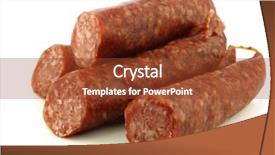  Presentation with traditional - Slides with traditional frisian dried sausage pieces background and a  colored foreground