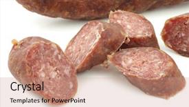  Presentation with sausages - Amazing presentation design having traditional frisian smoked and dried backdrop and a  colored foreground