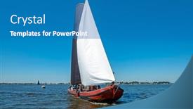  Presentation with sailing ship - PPT theme having traditional-frisian-wooden-sailing-ship background and a teal colored foreground