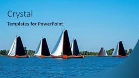  Presentation with sailing - Slides having traditional-frisian-wooden-sailing-ships background and a light blue colored foreground