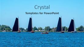  Presentation with sailing - Presentation enhanced with traditional-frisian-wooden-sailing-ships background and a arctic colored foreground