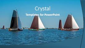  Presentation with sailing - PPT theme having traditional-frisian-wooden-sailing-ships background and a teal colored foreground