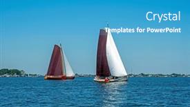  Presentation with sailing - PPT theme featuring traditional-frisian-wooden-sailing-ships background and a teal colored foreground