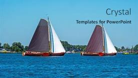  Presentation with sailing - Slide set consisting of traditional-frisian-wooden-sailing-ships background and a light blue colored foreground