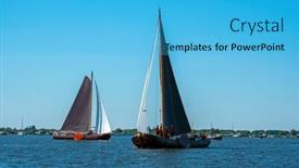  Presentation with sailing - PPT theme having traditional-frisian-wooden-sailing-ships background and a cyan colored foreground
