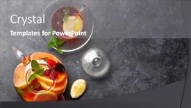  Presentation with lemon - Audience pleasing presentation theme consisting of traditional-fruit-tea-with-lemon backdrop and a gray colored foreground