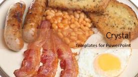  Presentation with english poet - Colorful PPT theme enhanced with traditional full english fried breakfast backdrop and a  colored foreground