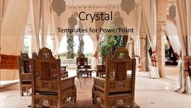  Presentation with north africa - Presentation theme with traditional furniture carpet marrakech background and a coral colored foreground